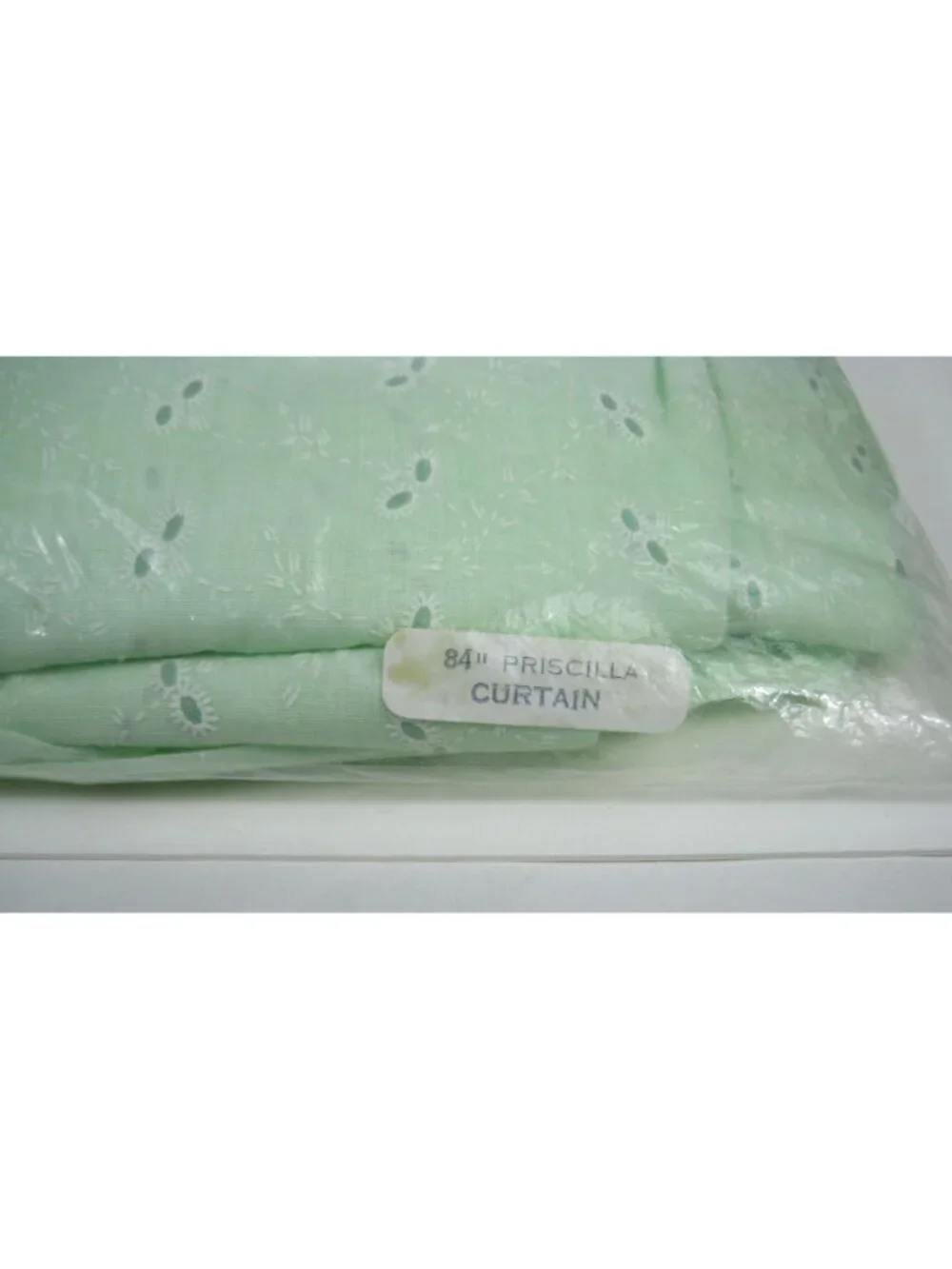 Lace Fantasy 84 in Priscilla Curtain Vintage Eyelet Green Polyester Open Pack